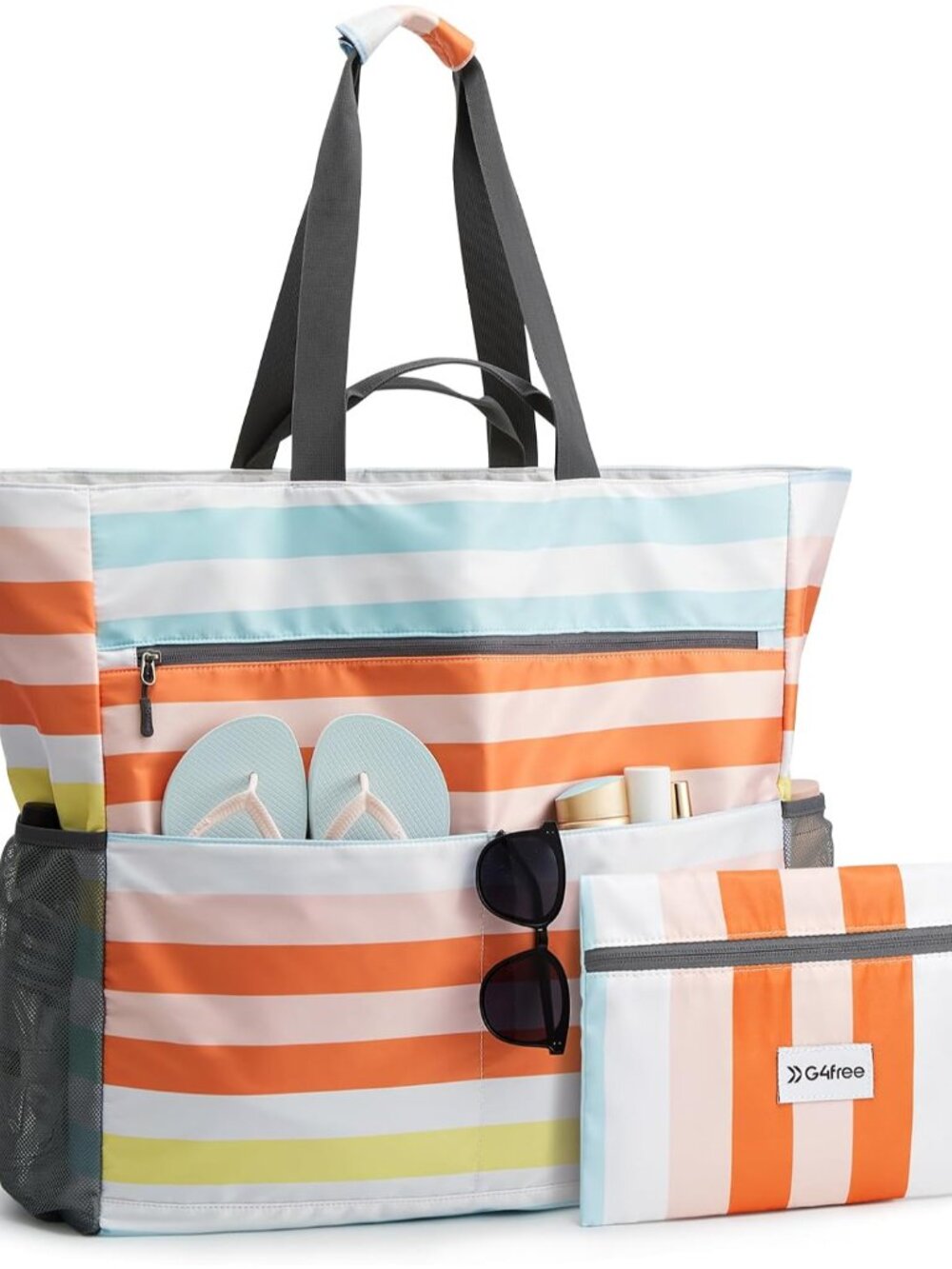 Beach Bag, Waterproof Sandproof Beach Tote Bag, Large Capacity Foldable for Wome